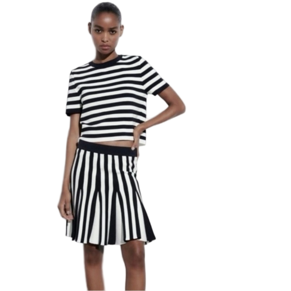 NWT Zara Pleated Monochromatic Black & White Skirt
BNWT - Size M